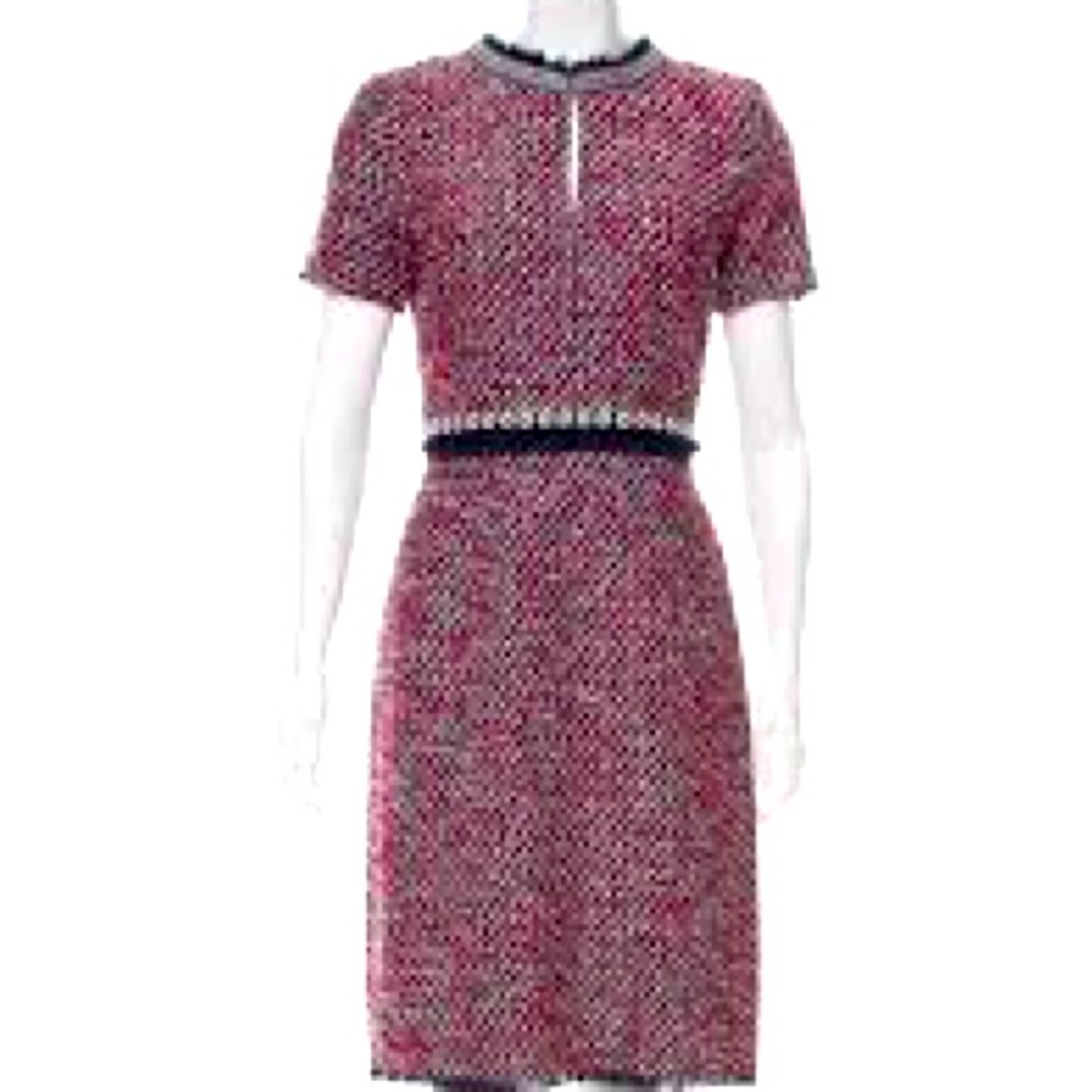 Women's Tweed Short-Sleeve Sheath Dress